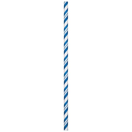 Cobalt Blue Striped Paper Straws, 7.75, 144PK